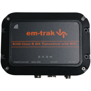 The AIS Class B B330 is a small robust, fully integrated IP67 ruggedized (weather and waterproof) Class B with WiFi and integrated GPS antenna.